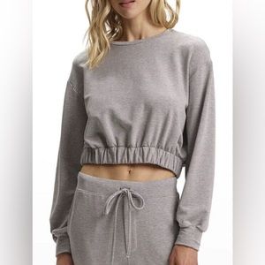 Commando Heather Grey Cropped Sweatshirt S